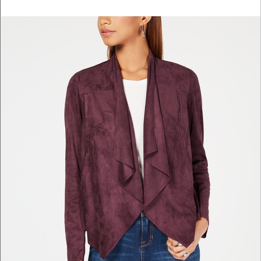Kut from the Kloth Draped Open Blazer Burgundy